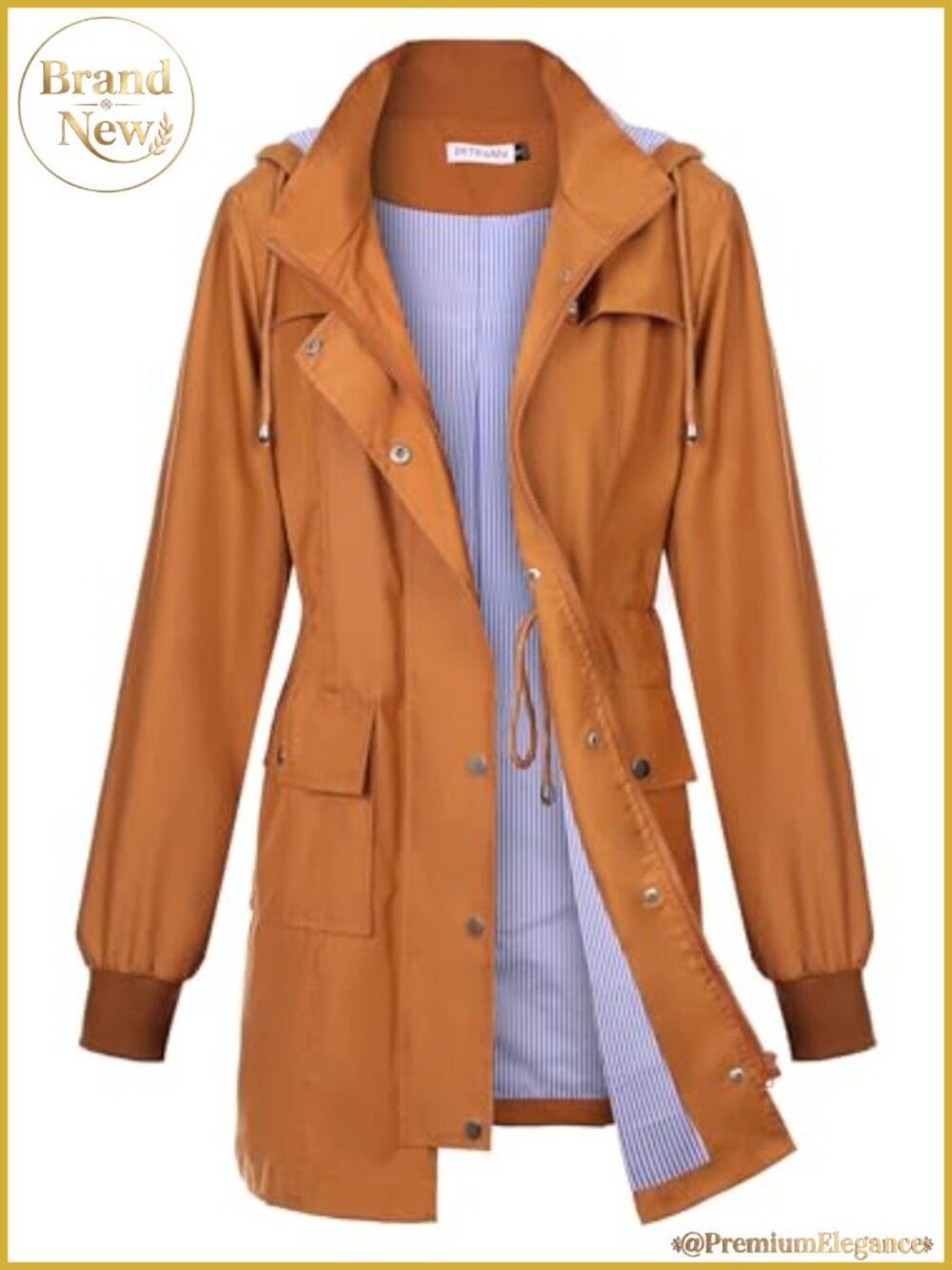 Waterproof Long Raincoat Hooded Windbreaker S-XXL